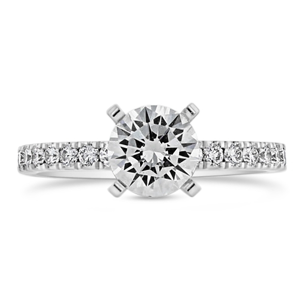 14k White Gold Diamond Engagement Ring Setting 1/3 ct. tw.