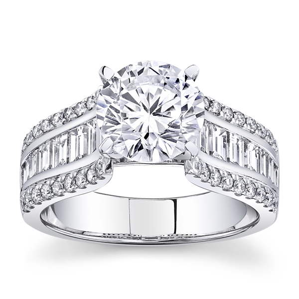 RB Signature 14k White Gold Diamond Engagement Ring Setting 1 ct. tw.