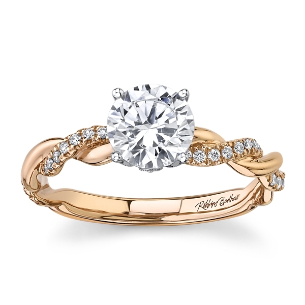RB Signature 14k Rose & 14k White Gold Diamond Engagement Ring Setting 1/6 ct. tw.