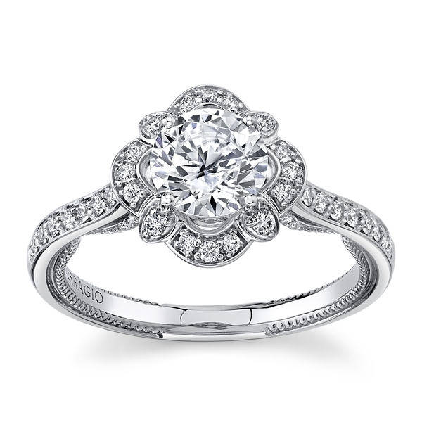 Verragio 18k White Gold Diamond Engagement Ring Setting 1/3 ct. tw.