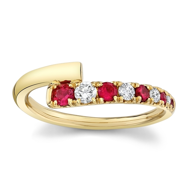 Mark Henry 18k Yellow Gold Ruby and Diamond Fashion Ring 1/5 ct. tw.