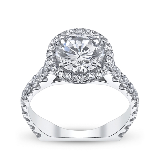 Michael M. 18k White Gold Diamond Engagement Ring Setting