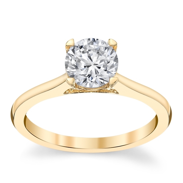 Suns and Roses 14k Yellow Gold Diamond Engagement Ring Setting 1/10 ct. tw.