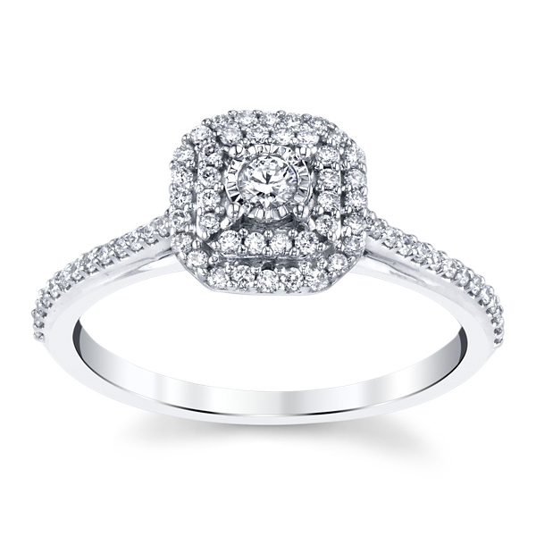 14k White Gold Diamond Engagement Ring 1/3 ct. tw.