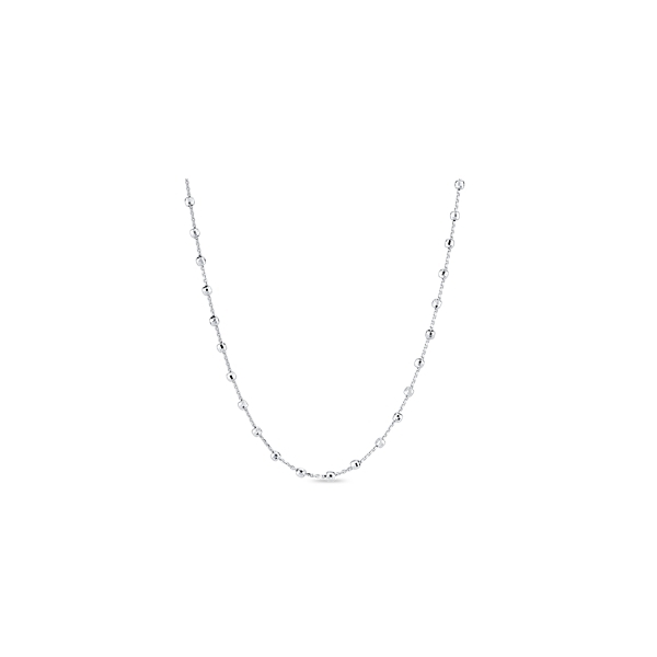 14k White Gold 18" Cable Chain Necklace