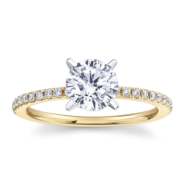 Suns and Roses 14k Yellow Gold and 14k White Gold Diamond Engagement Ring Setting 1/5 ct. tw.