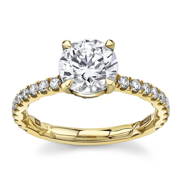 A.Jaffe 14k Yellow Gold Diamond Engagement Ring Setting 3/8 ct. tw.
