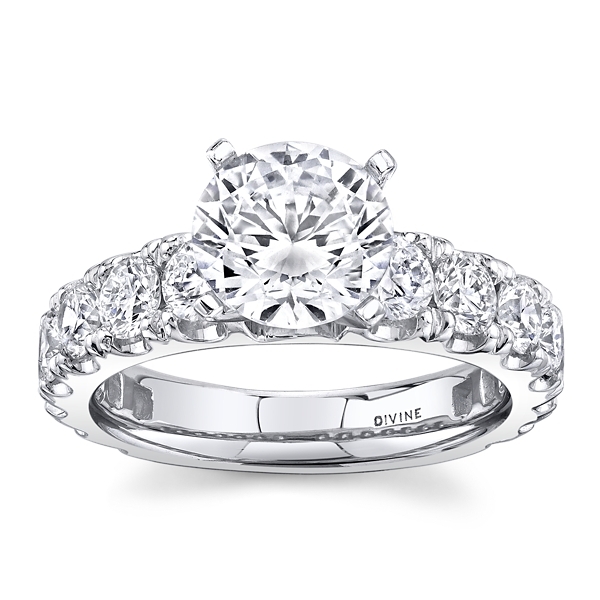 Divine 14k White Gold Diamond Engagement Ring Setting 1 3/4 ct. tw.