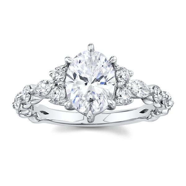 A.Jaffe 14k White Gold Diamond Engagement Ring Setting 3/4 ct. tw.