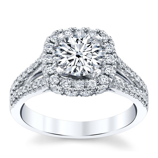 Divine 18k White Gold Diamond Engagement Ring Setting 3/4 ct. tw.