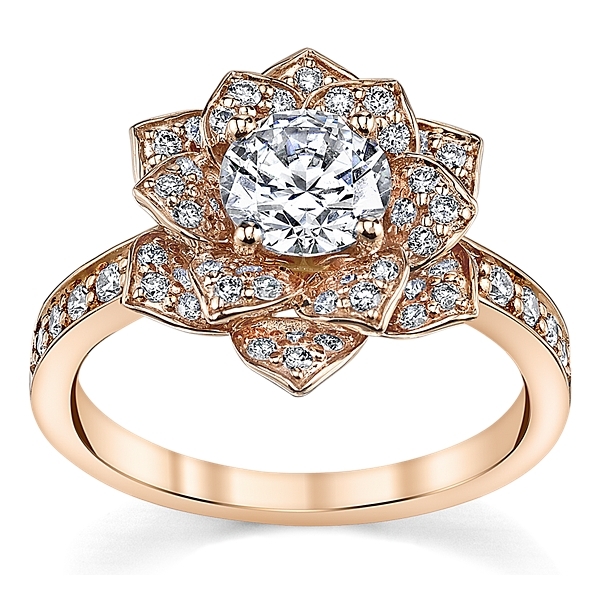 RB Signature 14k Rose Gold Diamond Engagement Ring Setting 1/2 ct. tw.