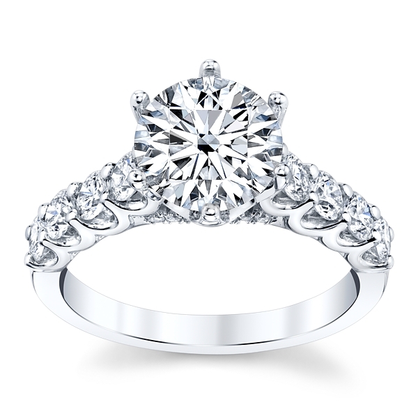 Divine 18k White Gold Diamond Engagement Ring Setting 3/4 ct. tw.