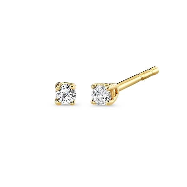 14k Yellow Gold Solitaire Diamond Earrings 0.05 ct. tw.