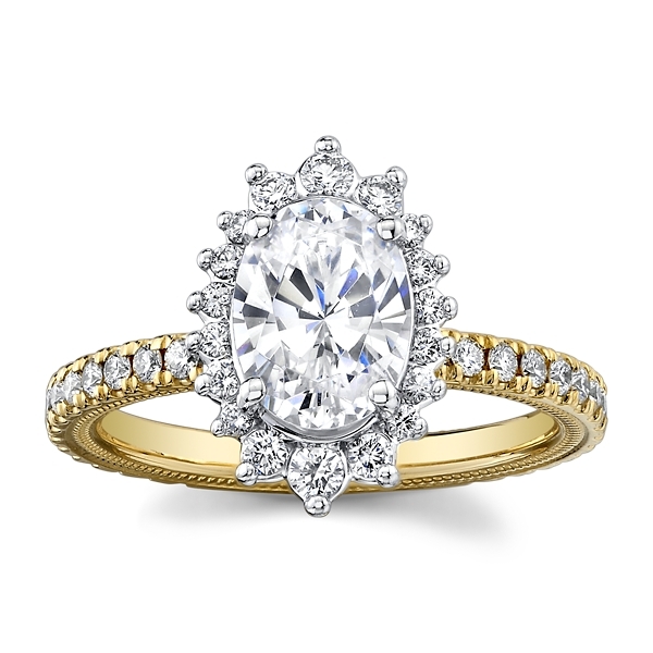 Verragio 14k Yellow Gold and 14k White Gold Diamond Engagement Ring Setting 5/8 ct. tw.