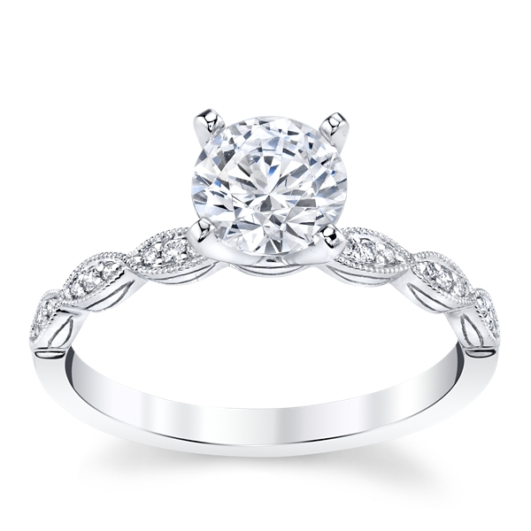 Coast Diamond 14k White Gold Diamond Engagement Ring Setting .07 ct. tw.