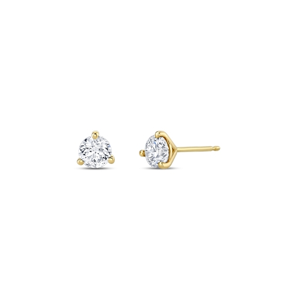 14k Yellow Gold Solitaire Diamond Earrings 1 ct. tw.