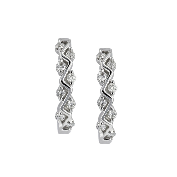 14k White Gold Diamond Earrings 1/6 ct. tw.
