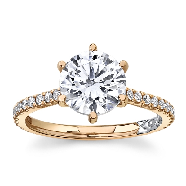 A.Jaffe 14k Rose Gold and 14k White Gold Diamond Engagement Ring Setting 1/4 ct. tw.