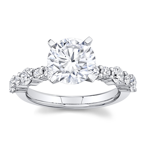 LUXE 14k White Gold Diamond Engagement Ring Setting 3/4 ct. tw.