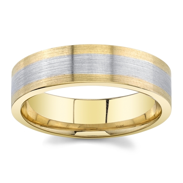 14k Yellow Gold and 14k White Gold 6 mm Wedding Band