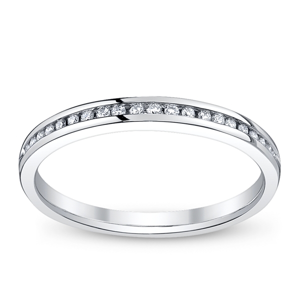 14k White Gold Diamond Wedding Ring 1/10 ct. tw.